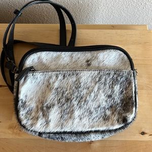 Hair on cowhide crossbody bag